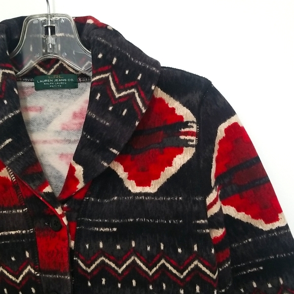 Lauren Ralph Lauren Aztec/Southwestern print button down jacket - Picture 3 of 7